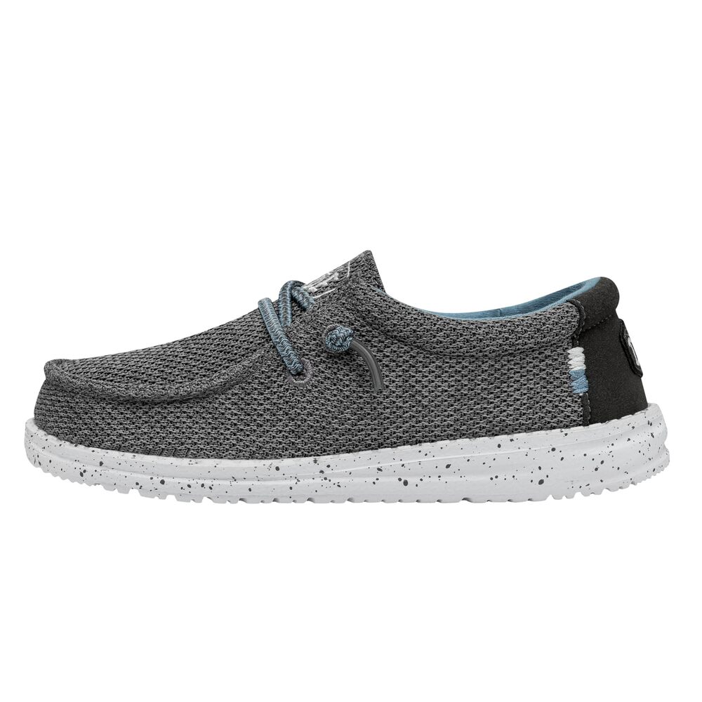 HEY DUDE WALLY YOUTH SOX SHARKSKIN SIZE 3 | KIDS SHOES | KIDS SLIP-ON LOAFERS |